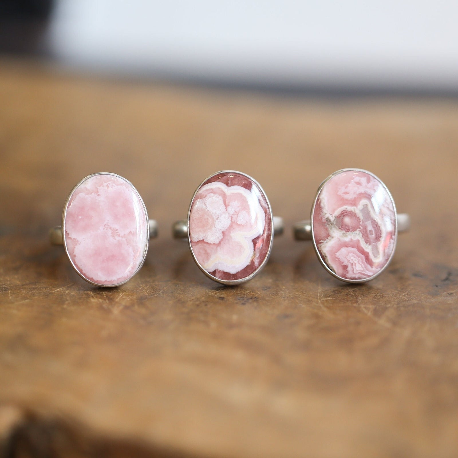 Rhodochrosite Ring - .925 Sterling Silver Ring - Ready to Ship