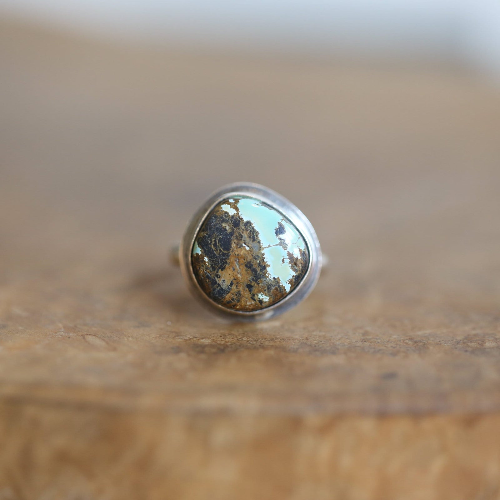 Sierra Nevada Turquoise Ring - OOAK Turquoise Ring - Ready to Ship - Silversmith