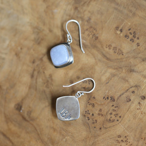 Blue Chalcedony Drop Earrings - .925 Sterling Silver - Ready to Ship