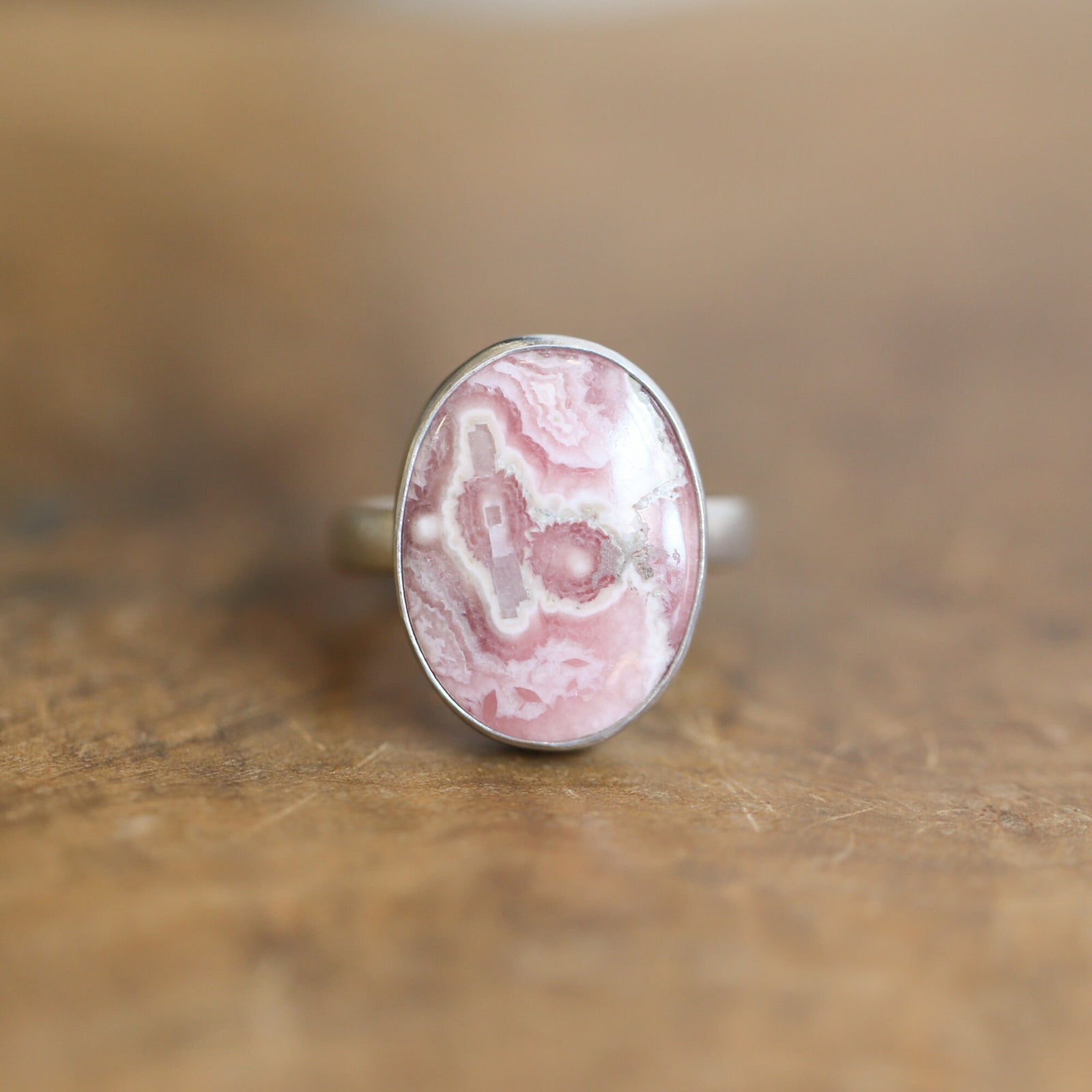 Rhodochrosite Ring - .925 Sterling Silver Ring - Ready to Ship