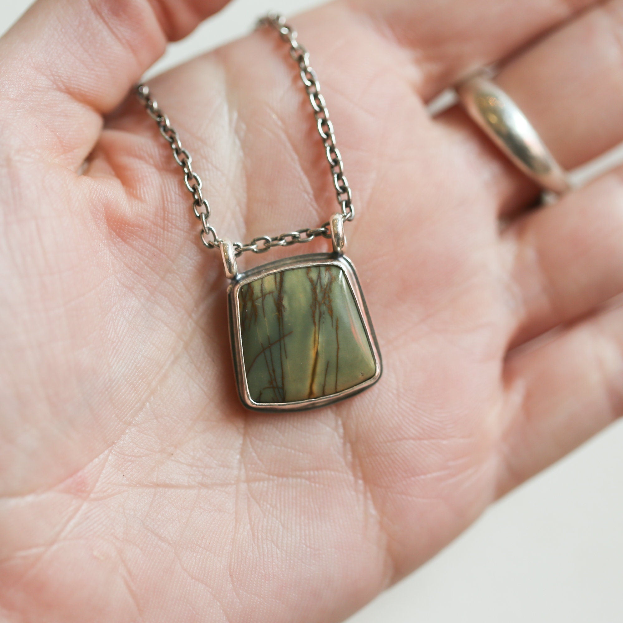 Custom Red Creek Jasper Pendant - Sterling Siver