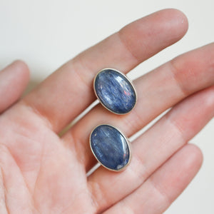 Kyanite Cuff Links - .925 Sterling Silver Cufflinks - Silversmith - Blue Kyanite Cufflinks