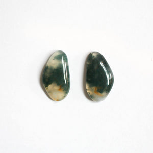 Moss Agate Drop Earrings - Moss Agate Earrings - Choose your Stone - Sterling Silver