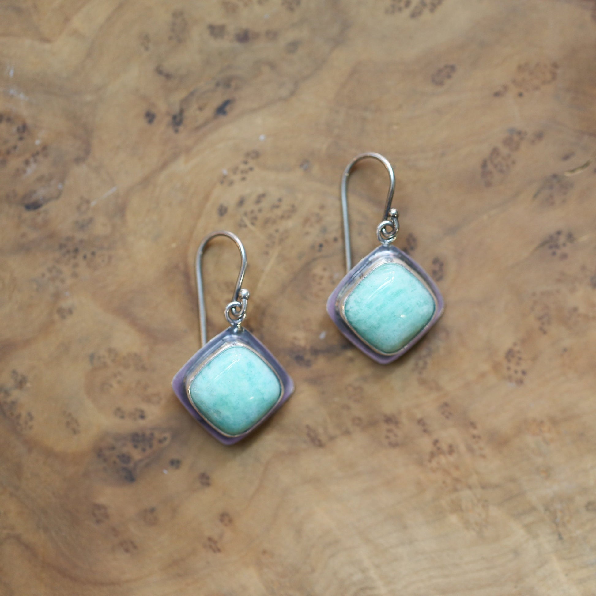 Amazonite Sterling Silver Drop Earrings - Silversmith Jewelry