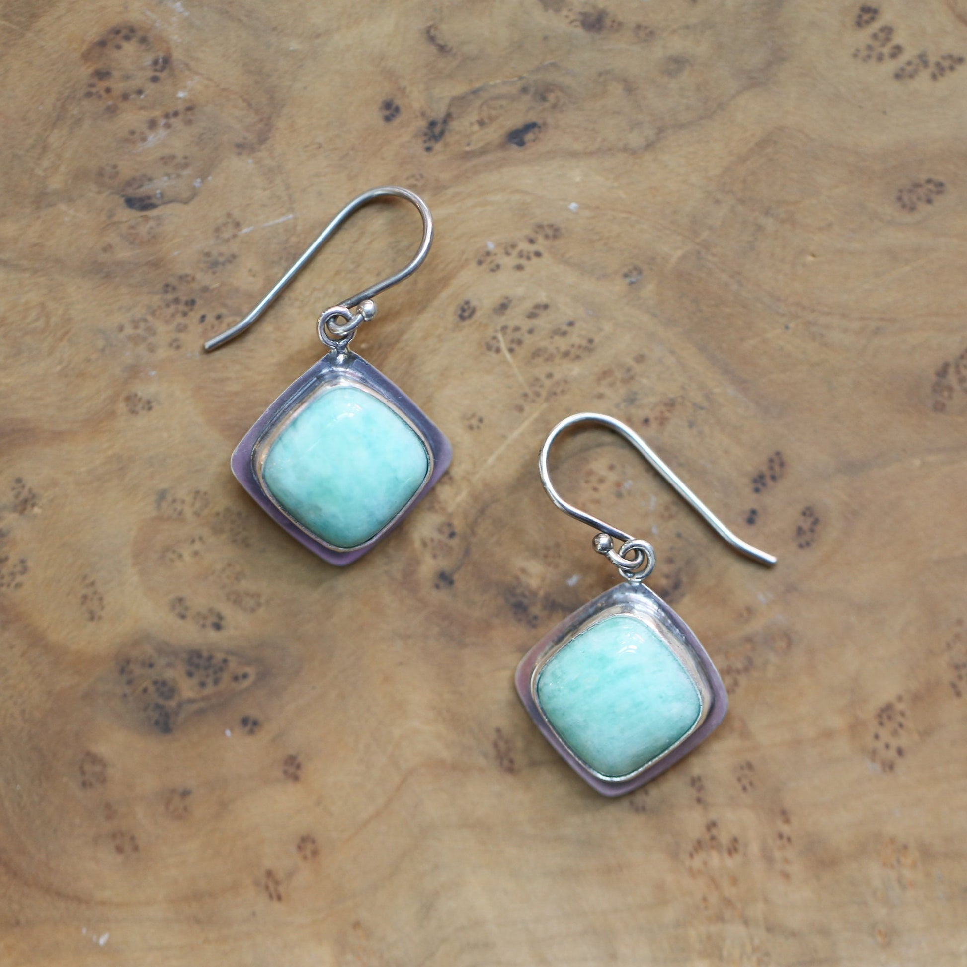 Amazonite Sterling Silver Drop Earrings - Silversmith Jewelry
