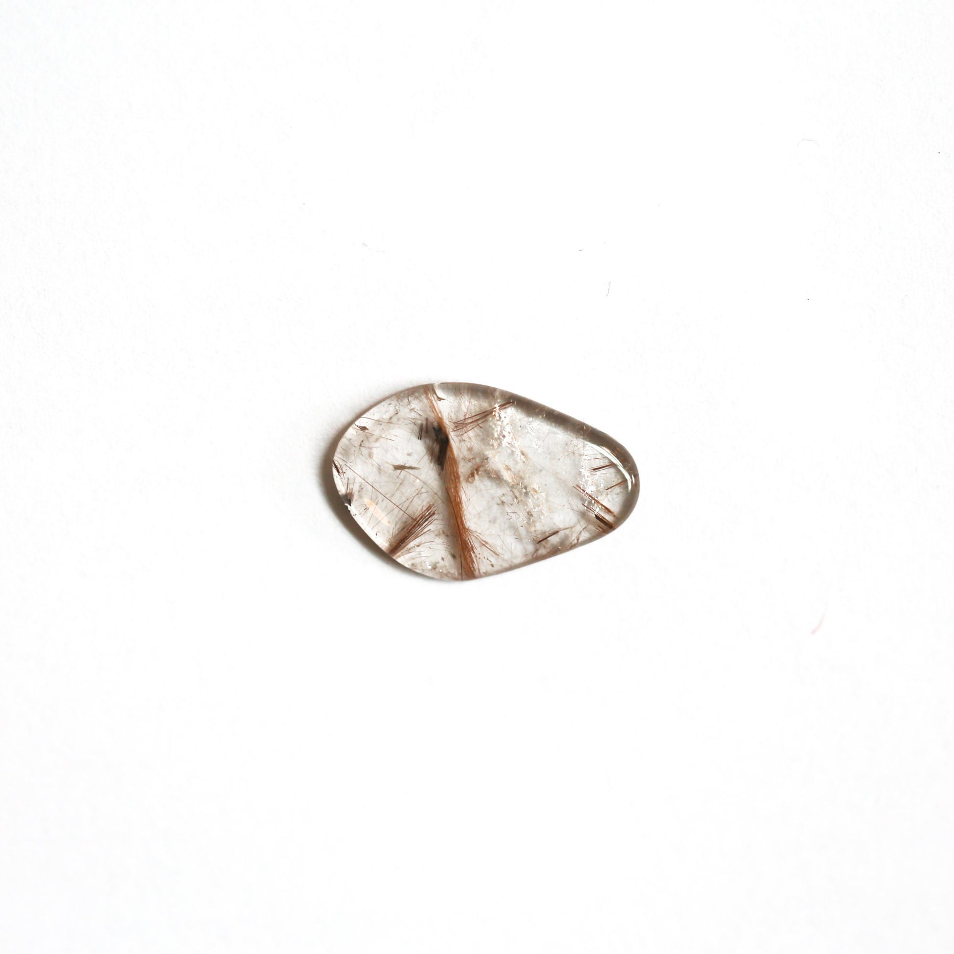 Copper Rutilated Quartz Pendant – Sterling Silver Necklace, Gold Detail