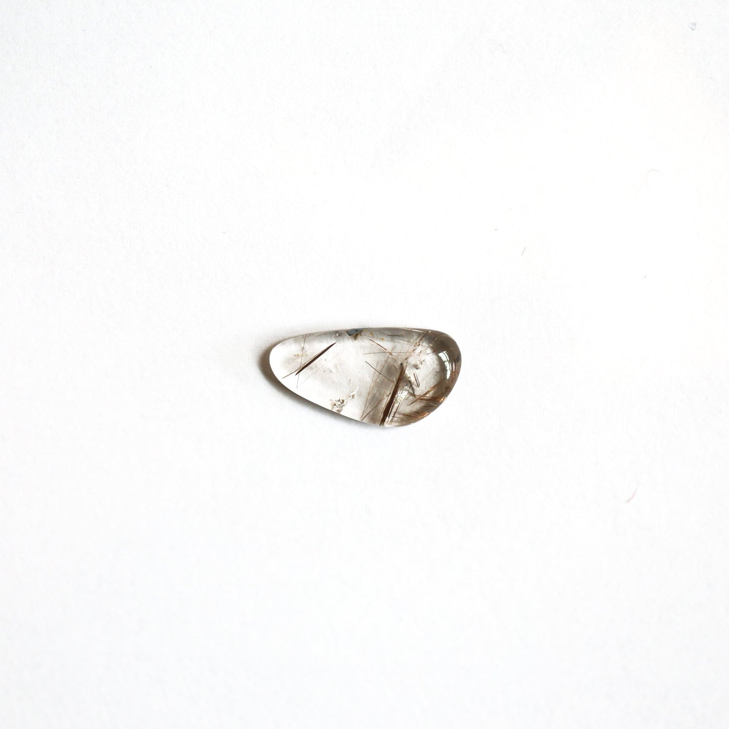 Copper Rutilated Quartz Pendant – Sterling Silver Necklace, Gold Detail