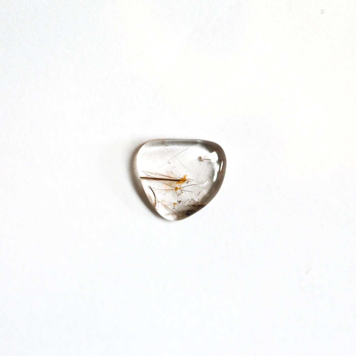 Copper Rutilated Quartz Pendant – Sterling Silver Necklace, Gold Detail