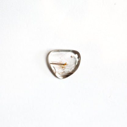 Copper Rutilated Quartz Pendant – Sterling Silver Necklace, Gold Detail