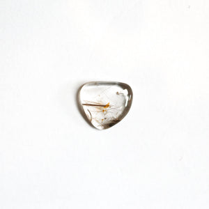 Copper Rutilated Quartz Pendant – Sterling Silver Necklace, Gold Detail