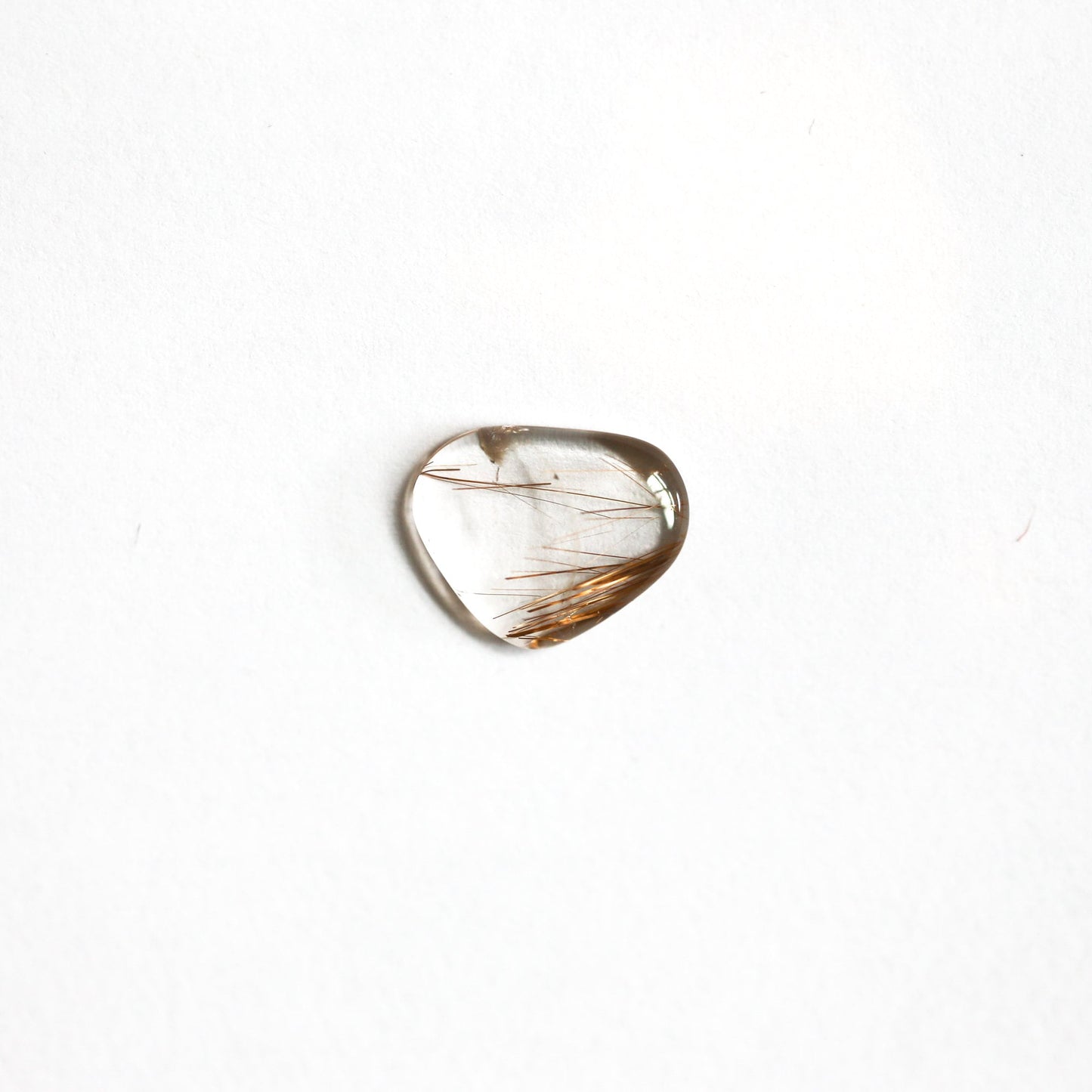 Copper Rutilated Quartz Pendant – Sterling Silver Necklace, Gold Detail