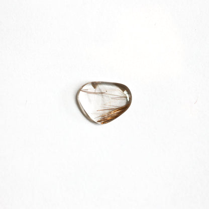Copper Rutilated Quartz Pendant – Sterling Silver Necklace, Gold Detail
