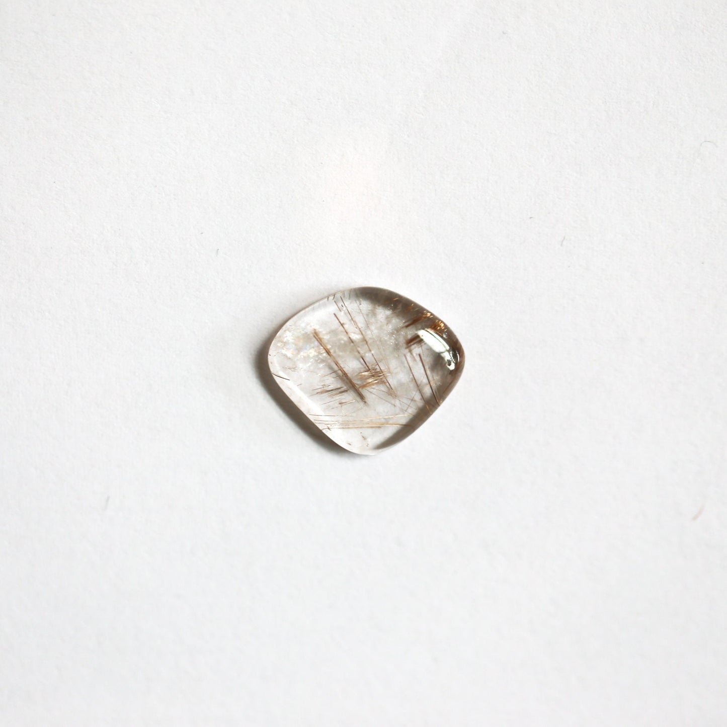 Copper Rutilated Quartz Pendant – Sterling Silver Necklace, Gold Detail