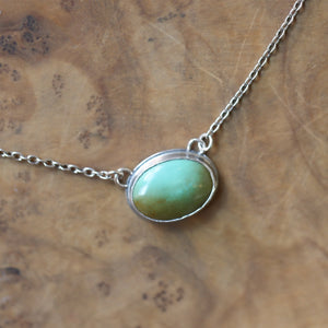 Turquoise Necklace - Small Turquoise Pendant with Chain - Ready to Ship - OOAK