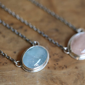 Custom Morganite Sterling Silver Pendant Necklace – Handmade Beryl Jewelry