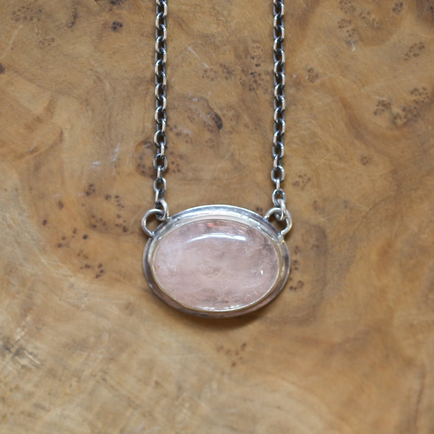 Custom Morganite Pendant - Silversmith Jewelry - Beryl Necklace