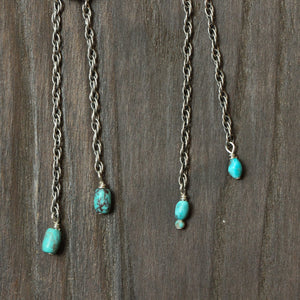 Turquoise Bolo Necklace - Sterling Silver Bolo - Turquoise Mock Bolo - Silversmith