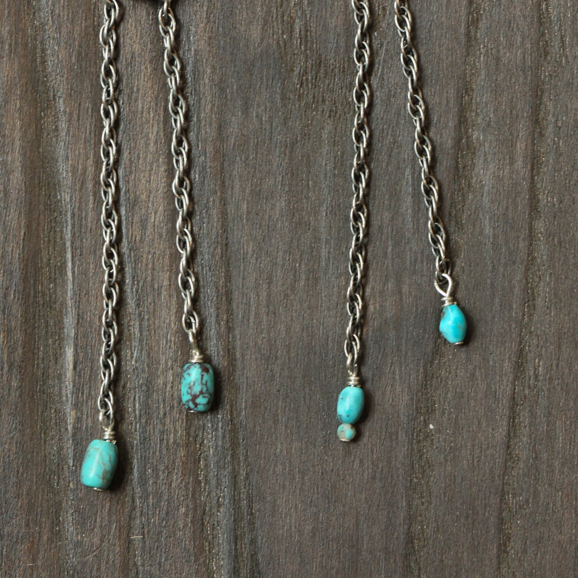 Turquoise Mock Bolo Necklace - Sterling Silver