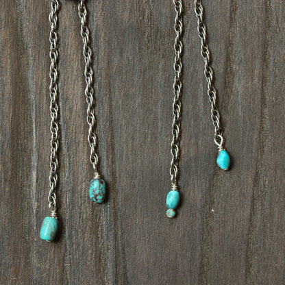 Turquoise Mock Bolo Necklace - Sterling Silver