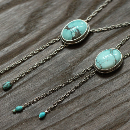Turquoise Mock Bolo Necklace | Sterling Silver
