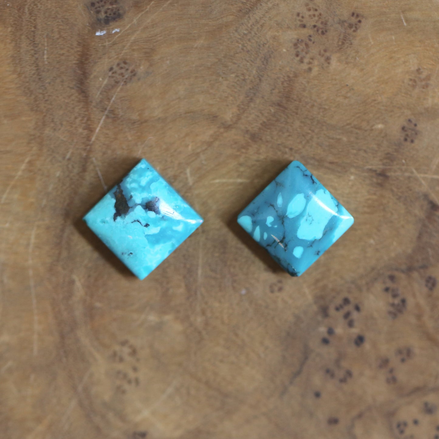 American Turquoise .925 Sterling Silver Dangle Earrings – Square Stone