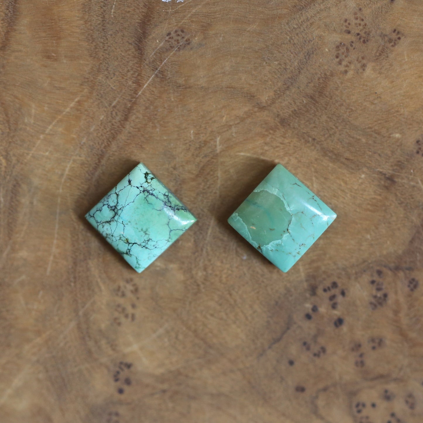 American Turquoise .925 Sterling Silver Dangle Earrings – Square Stone