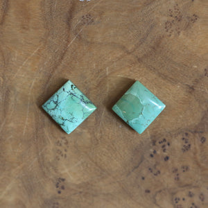 American Turquoise .925 Sterling Silver Dangle Earrings – Square Stone