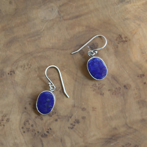 Lapis Lazuli Drop Earrings - .925 Sterling Silver - Lapis Lazuli Earrings - Silversmith