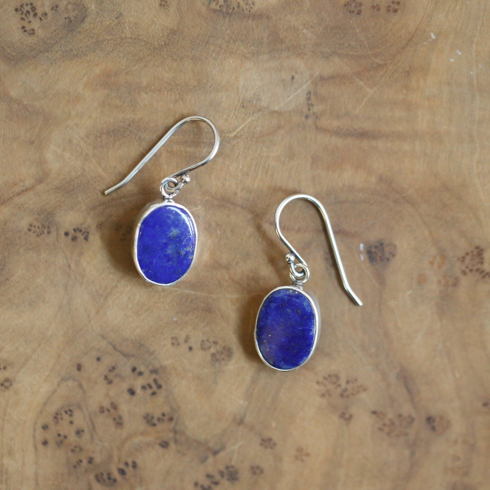Lapis Lazuli Drop Earrings - .925 Sterling Silver - Lapis Lazuli Earrings - Silversmith