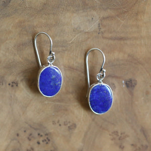 Lapis Lazuli Drop Earrings - .925 Sterling Silver - Lapis Lazuli Earrings - Silversmith