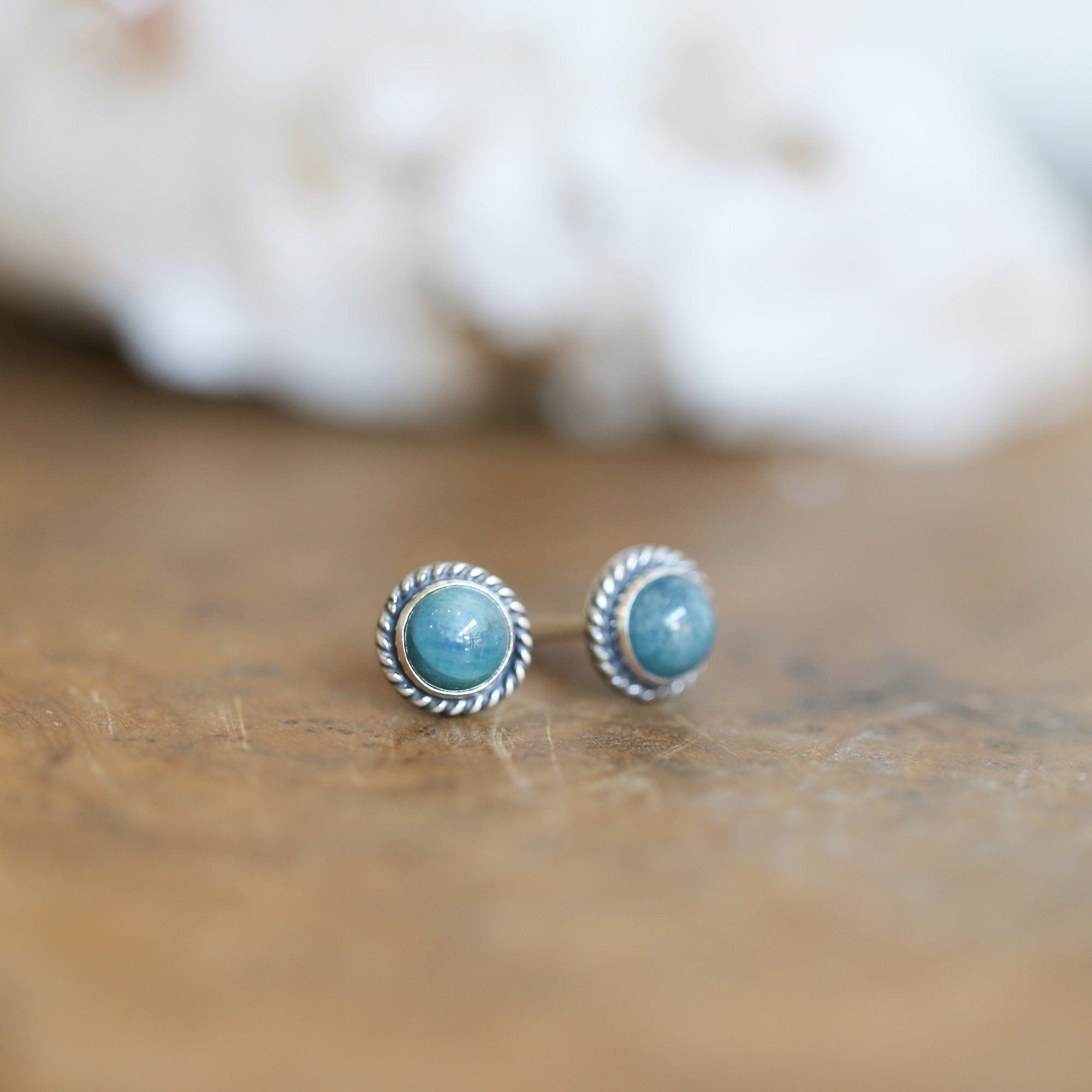 Apatite Traditional Posts - Apatite Studs - Sterling Silver