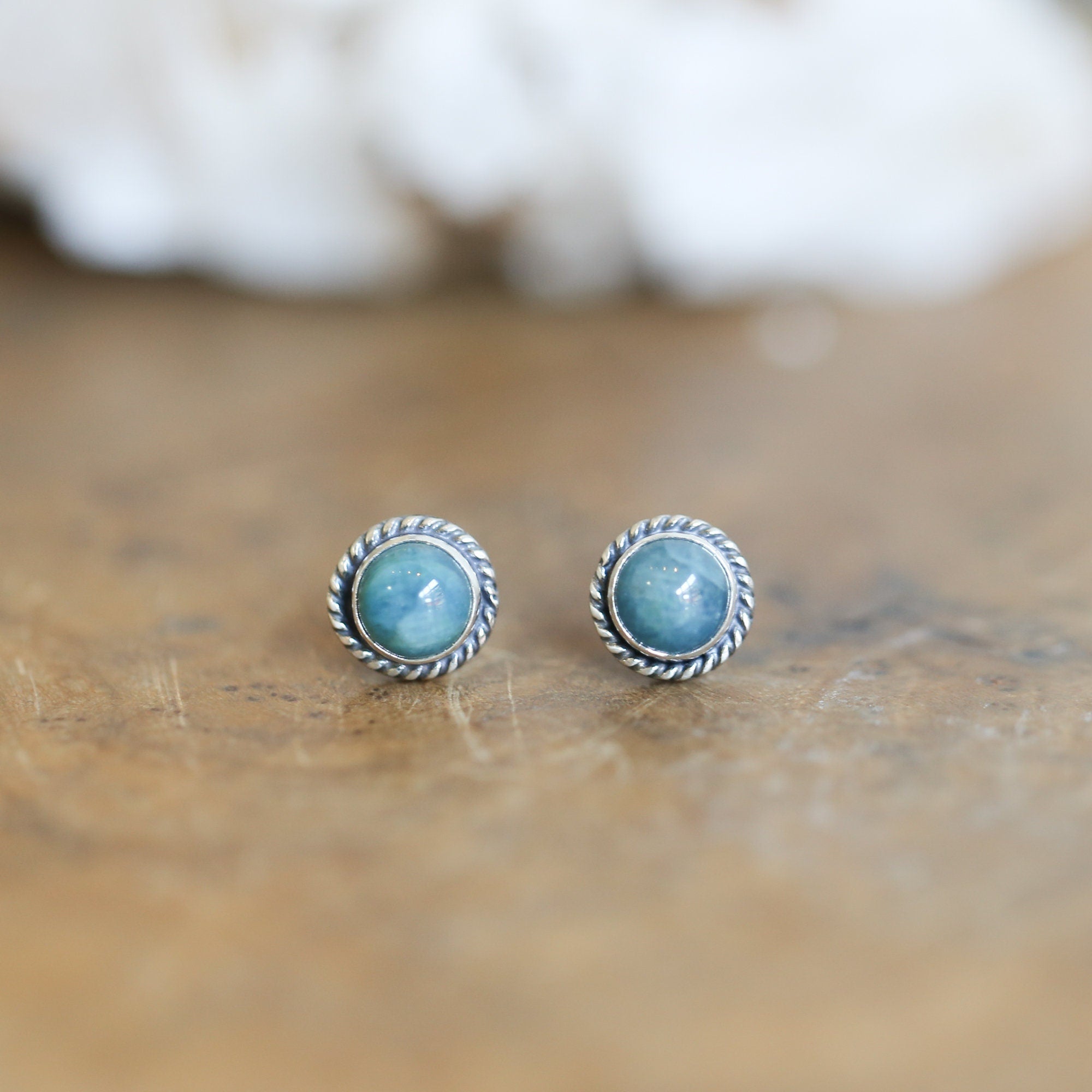 Apatite Traditional Posts - Apatite Studs - Sterling Silver