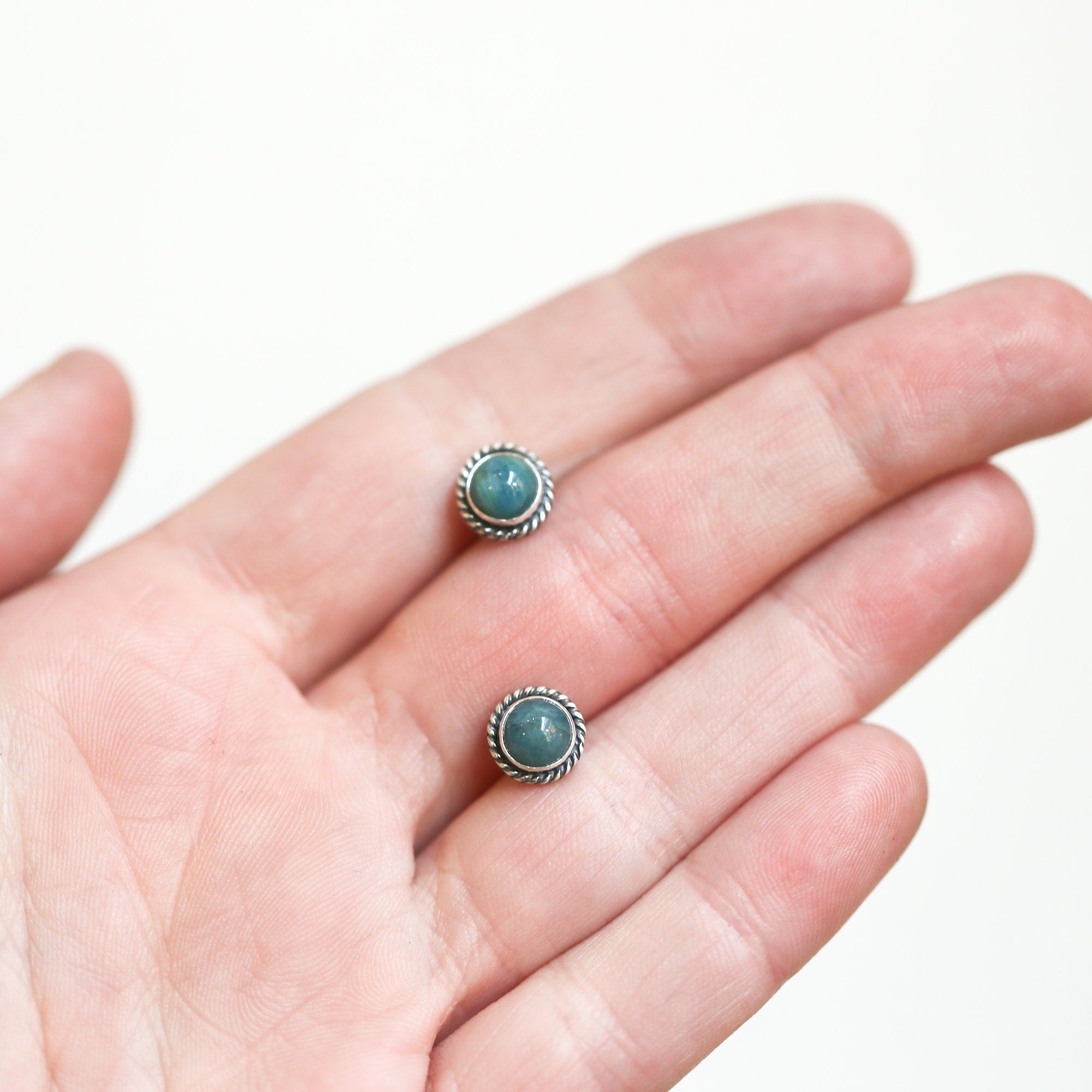 Apatite Traditional Posts - Apatite Studs - Sterling Silver