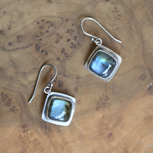 Labradorite Drop Earrings | Sterling Silver