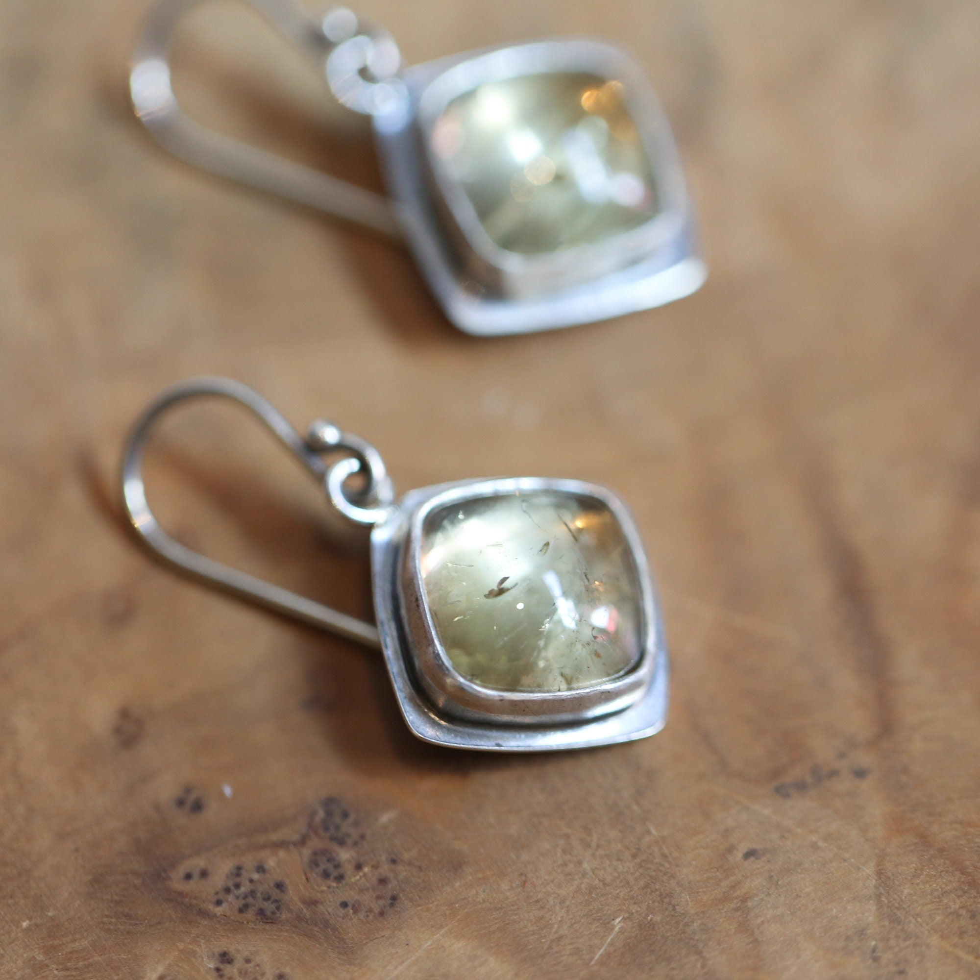 Citrine Drop Earrings - .925 Sterling Silver - Citrine Earrings - Sterling Silver