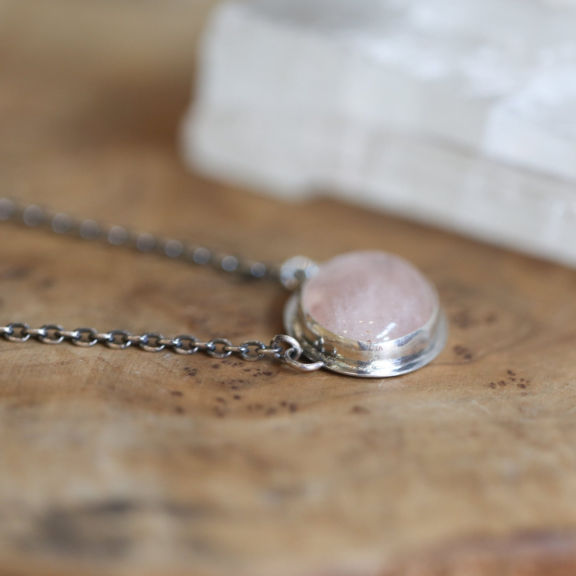 Custom Morganite Pendant - Silversmith Jewelry - Beryl Necklace