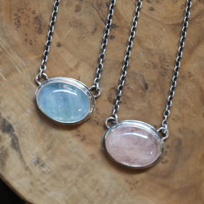 Custom Morganite Pendant - Silversmith Jewelry - Beryl Necklace