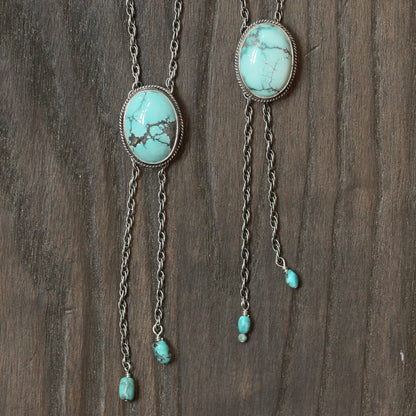 Turquoise Mock Bolo Necklace | Sterling Silver