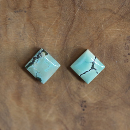 American Turquoise .925 Sterling Silver Dangle Earrings – Square Stone