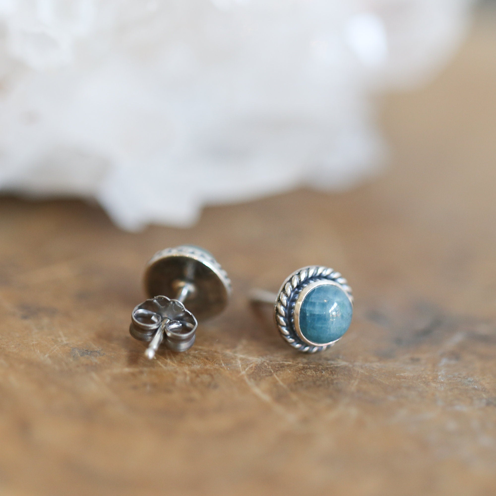 Apatite Traditional Posts - Apatite Studs - Sterling Silver