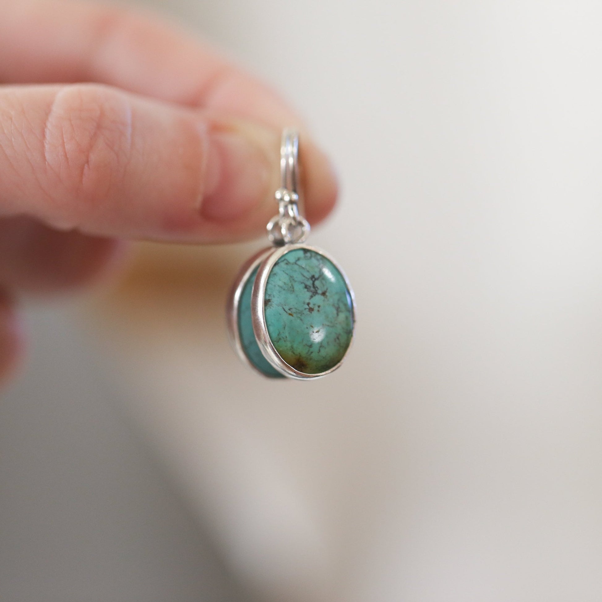 Classic Turquoise Oval Drop Earrings - Choose Your Pair - .925 Sterling Silver - OOAK