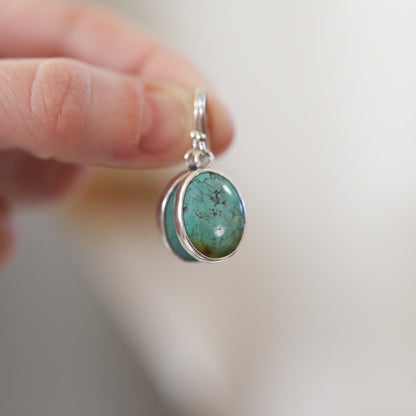 Classic Turquoise Oval Drop Earrings - Choose Your Pair - .925 Sterling Silver - OOAK