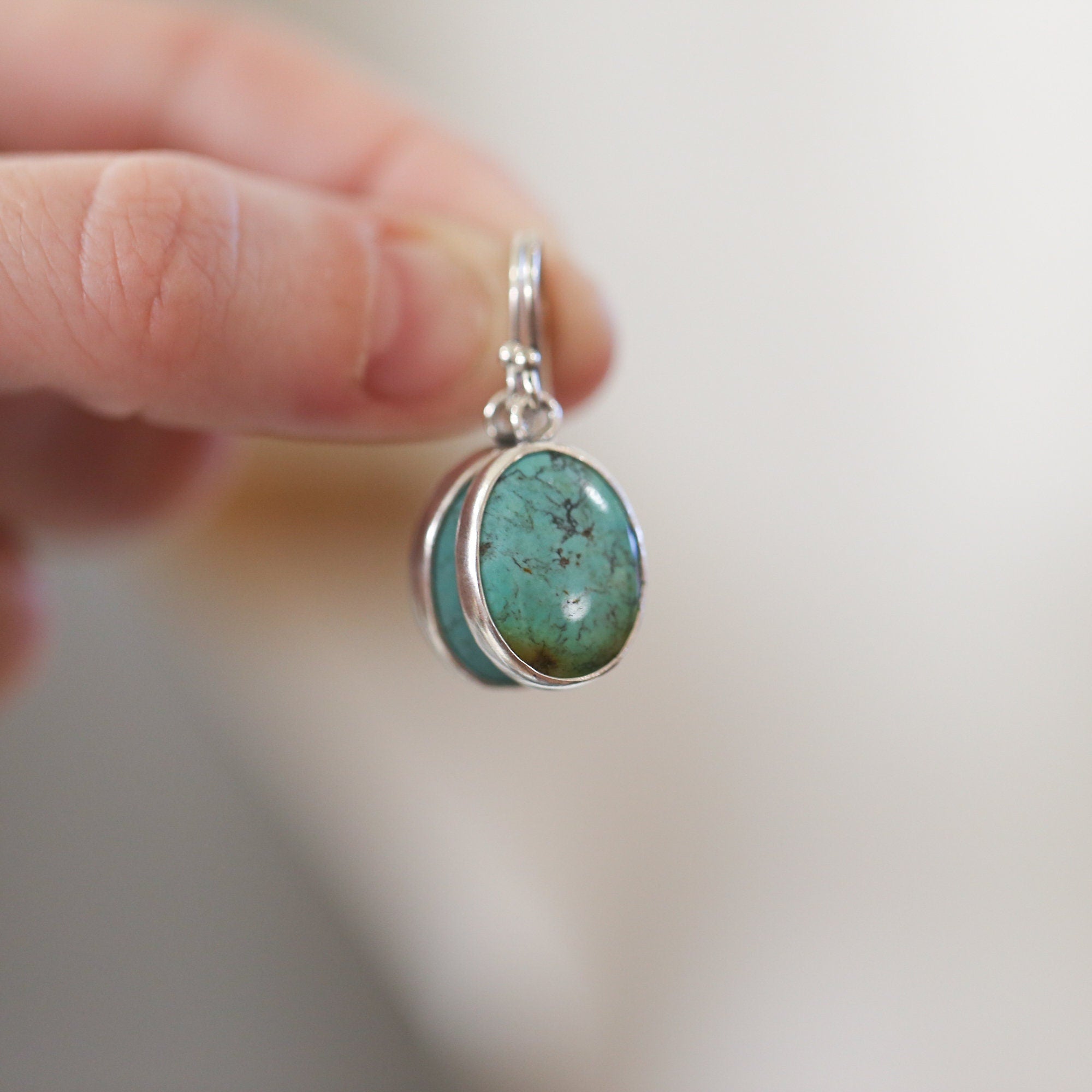 Classic Turquoise Oval Drop Earrings - Choose Your Pair - .925 Sterling Silver - OOAK