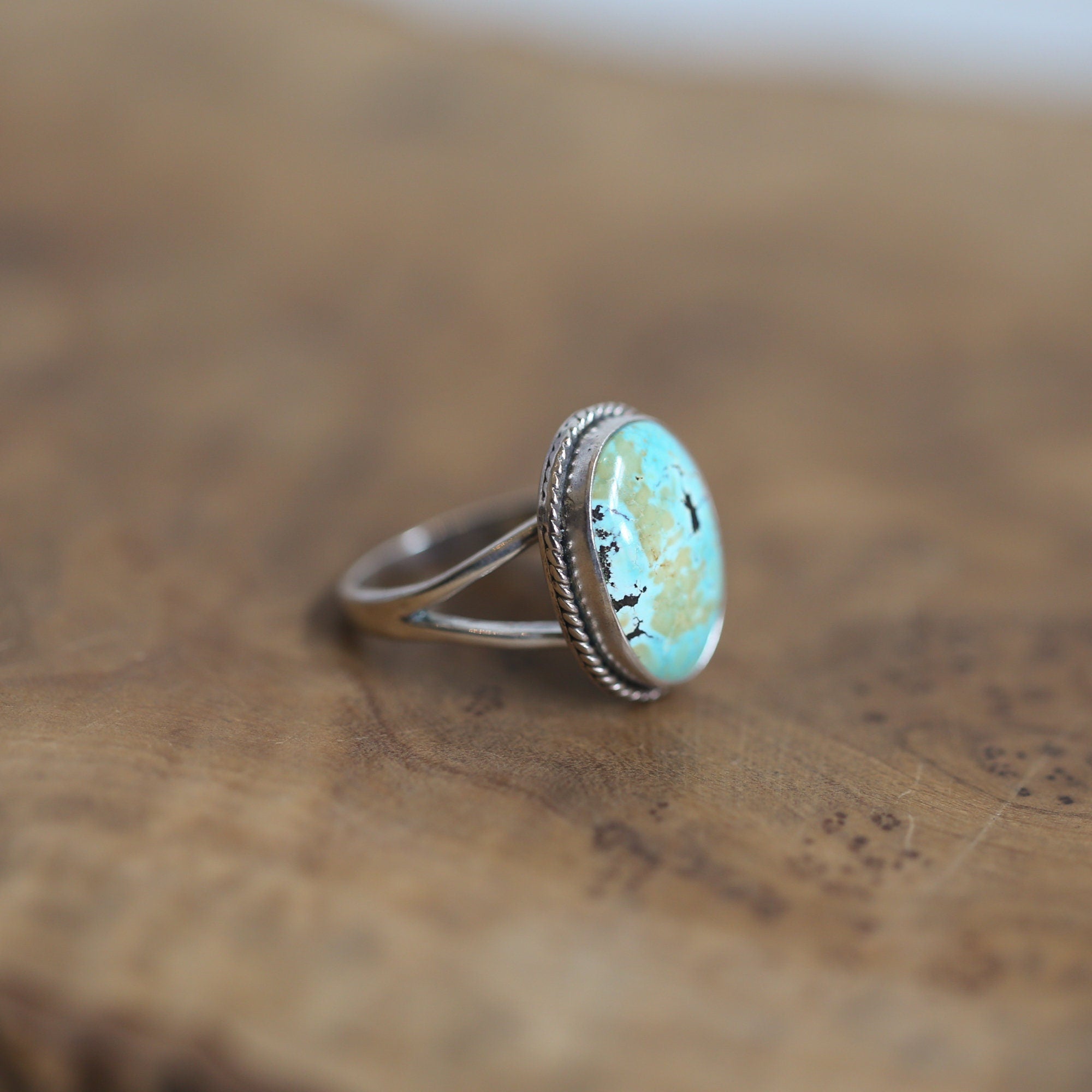 Turquoise Boho Ring - Sterling Silver Ring - Turquoise Ring - Silversmith Ring