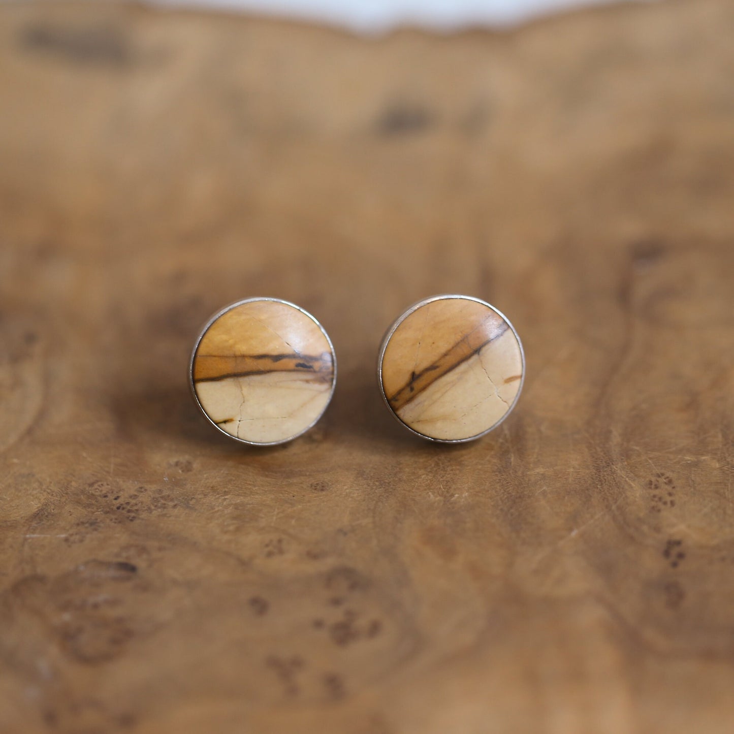 Red Creek Jasper Big Posts - Sterling Silver - Round Jasper Studs - Choose Your Pair