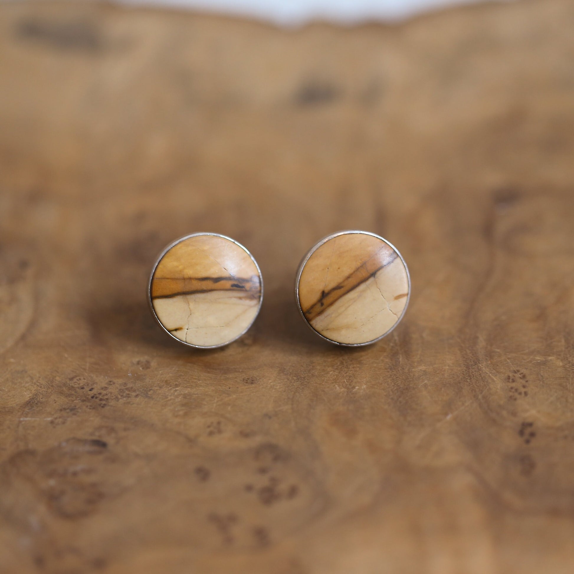 Red Creek Jasper Big Posts - Sterling Silver - Round Jasper Studs - Choose Your Pair