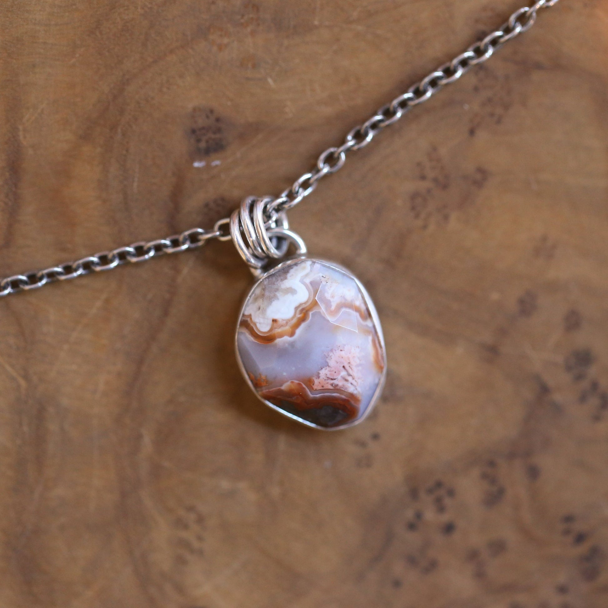 Crazy Lace Agate Pendant - Sterling Silver - Choose Your Stone