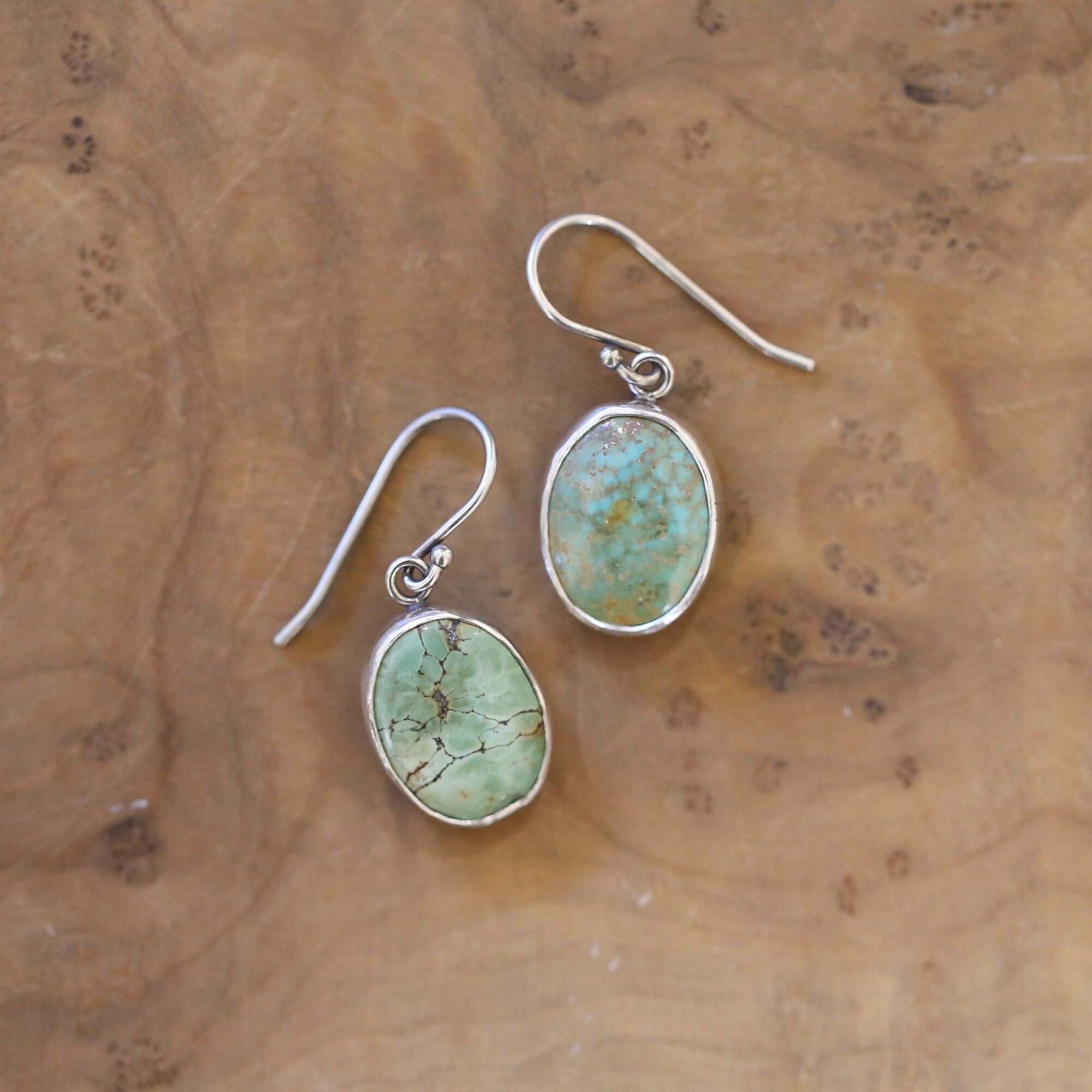 Classic Turquoise Oval Drop Earrings - Choose Your Pair - .925 Sterling Silver - OOAK