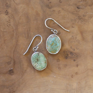 Ready To Ship - Turquoise Oval Drop Earrings - Choose Your Pair - .925 Sterling Silver - OOAK