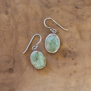Classic Turquoise Oval Drop Earrings - Choose Your Pair - .925 Sterling Silver - OOAK